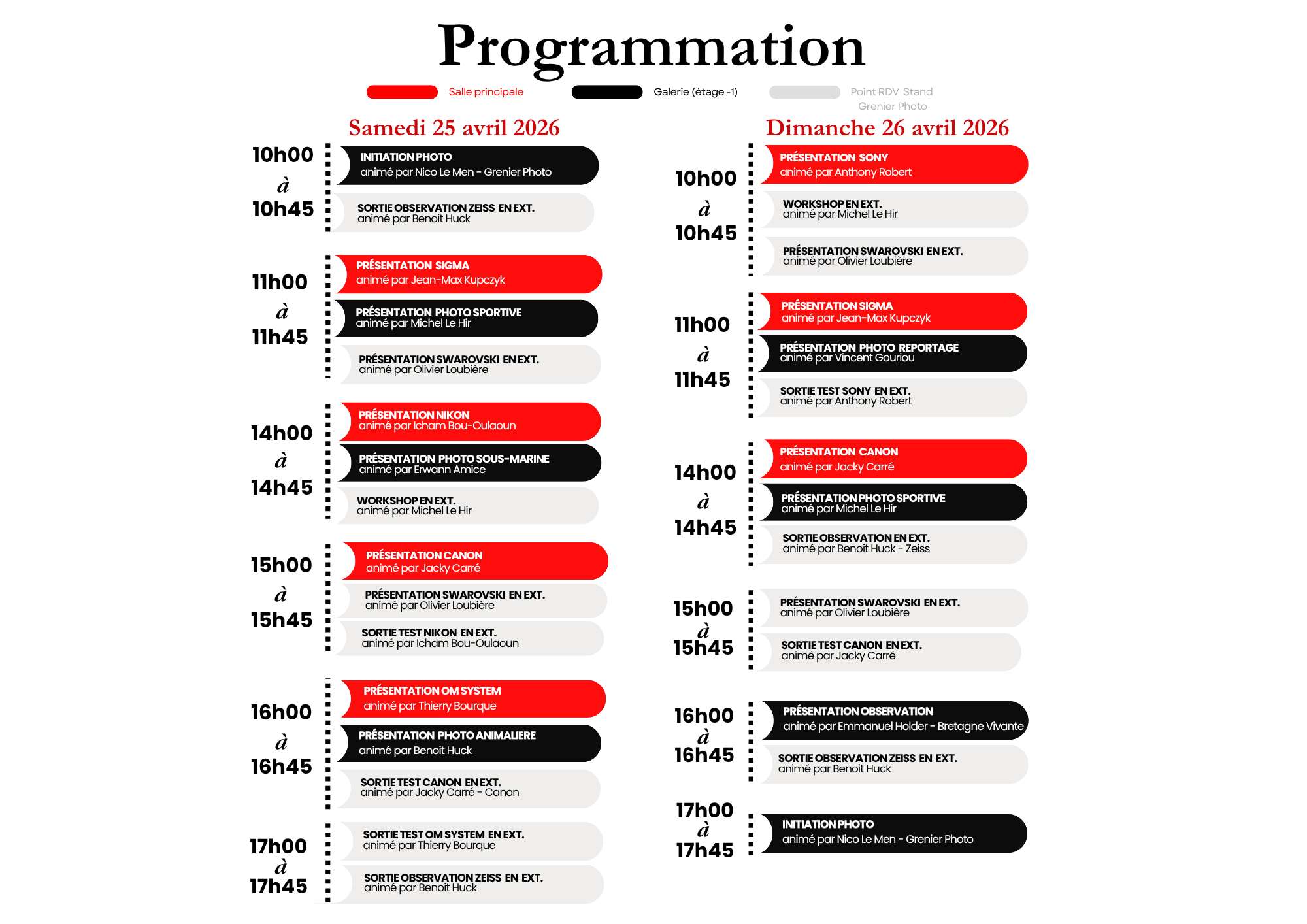 Programmation salon de la photo